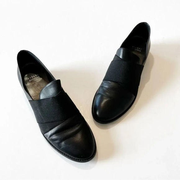 Stuart Weitzman Classic Black Loafer Women’s Size 10 Elastic Monk‎ Strap Classic - Picture 12 of 13